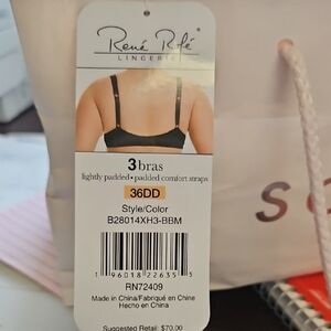 Rene Rofe Black Lightly Padded Bra Set